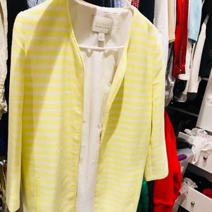 Long Yellow and White Striped Coat